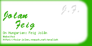 jolan feig business card